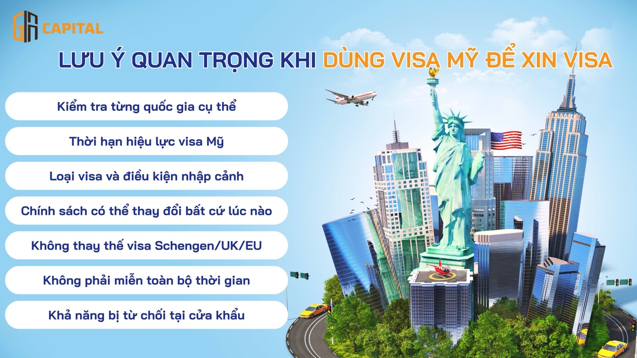 Lưu ý quan trọng khi dùng visa Mỹ để miễn visa