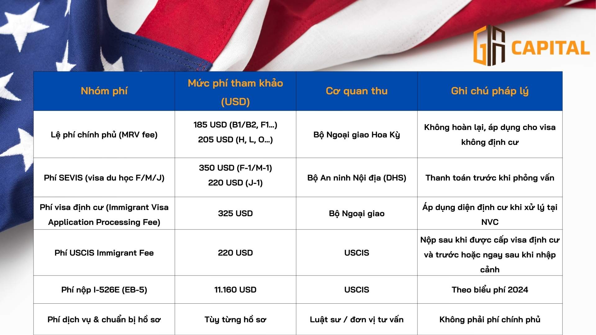 Tham khảo các nhóm phí phổ biến trong quá trình xin visa