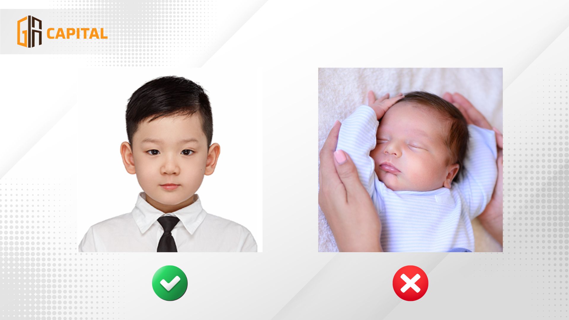 Trẻ em cần đáp ứng tiêu chuẩn về ảnh thẻ visa Mỹ